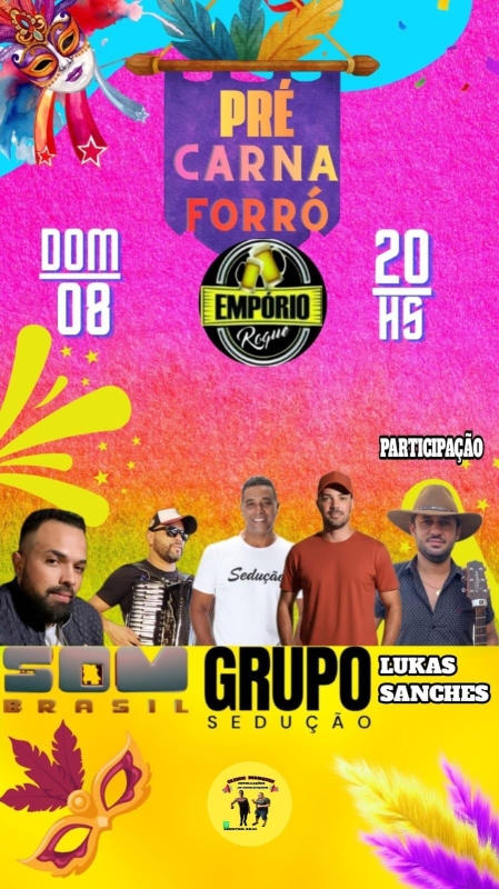 Evento emporio-roque---domingo---0802---20h---som-brasil--grupo-seducao--lukas