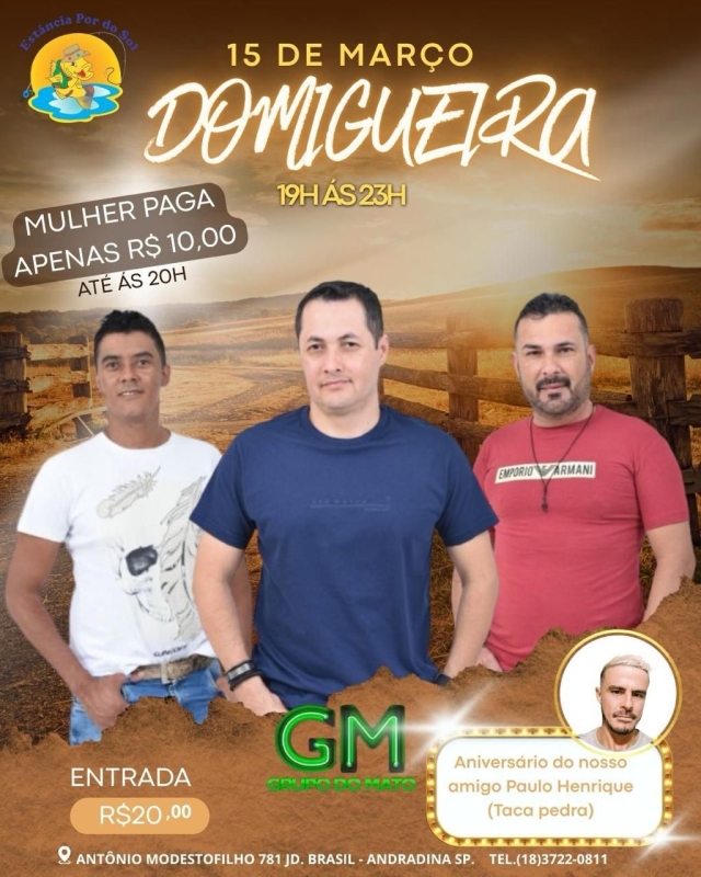 Evento estancia-por-do-sol---domingo---1503----19h---grupo-do-mato