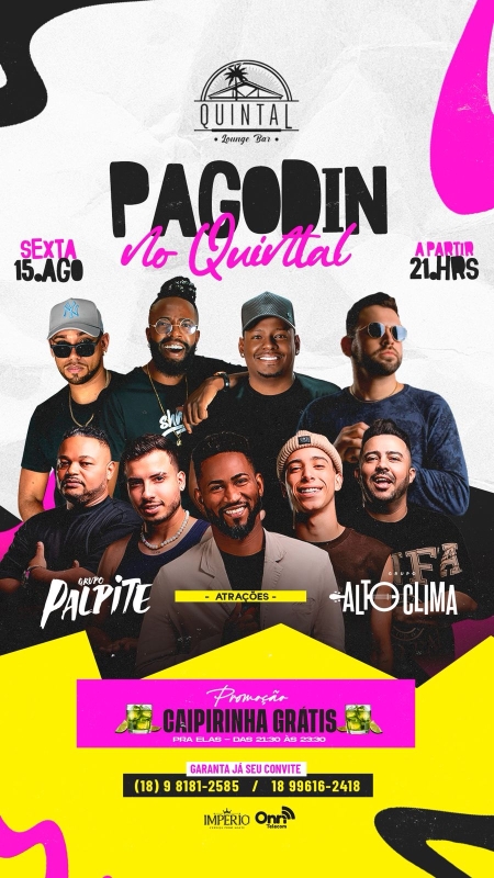 Evento quintal-lounge-bar---sexta--1508--21h---grupo-palpite--alto-clima