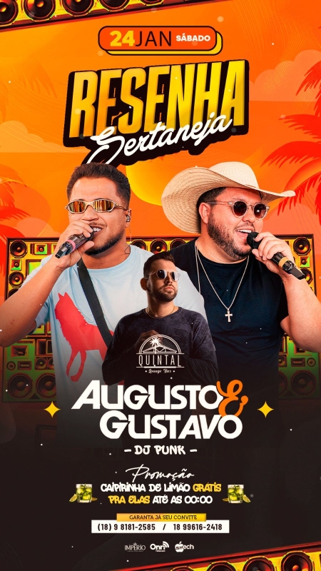 Evento quintal-lounge-bar---sabado---2401---21h30---augusto--gustavo--dj-punk