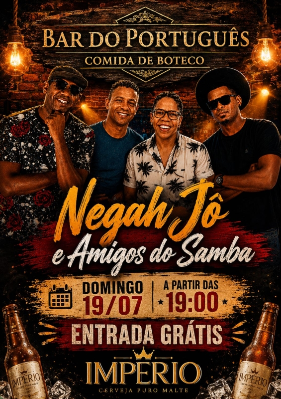 Evento bar-do-portugues---domingoo----1907---19h---negah-jo-e-amigos-do-samba
