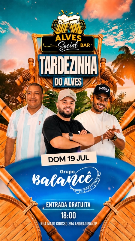 Evento alves-social-bar---domingo---1907---18h---grupo-balance